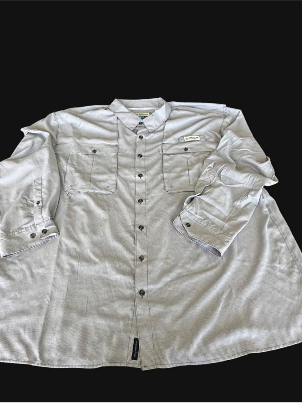 Magellan Outdoors Men's Light Gray Button-Down Work Shirt